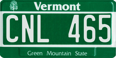 VT license plate CNL465