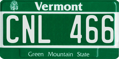 VT license plate CNL466