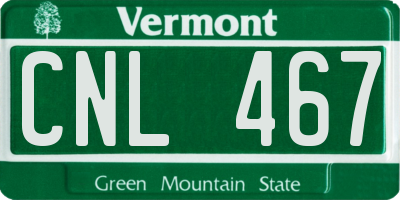 VT license plate CNL467