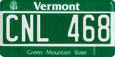 VT license plate CNL468