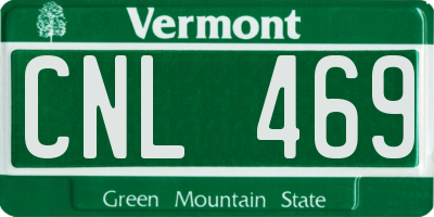 VT license plate CNL469