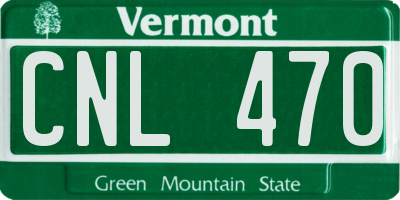 VT license plate CNL470