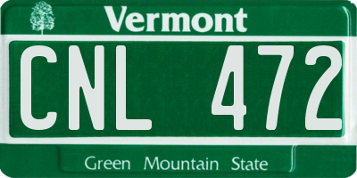 VT license plate CNL472