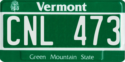 VT license plate CNL473