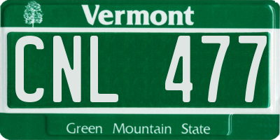 VT license plate CNL477