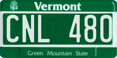 VT license plate CNL480