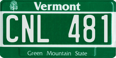 VT license plate CNL481