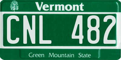VT license plate CNL482