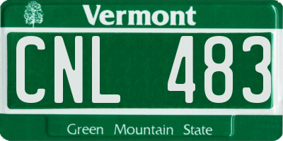 VT license plate CNL483
