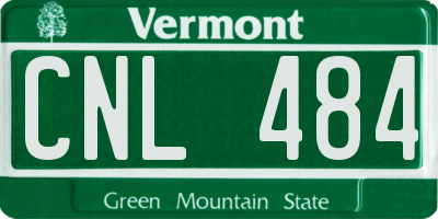 VT license plate CNL484