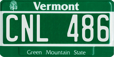 VT license plate CNL486