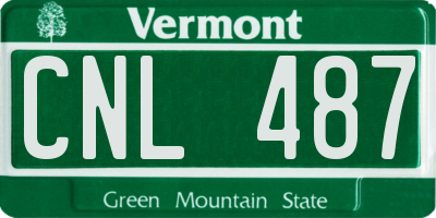 VT license plate CNL487