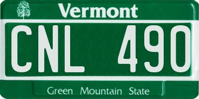 VT license plate CNL490