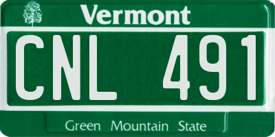 VT license plate CNL491