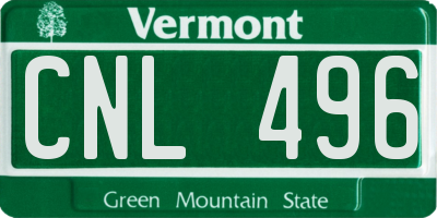 VT license plate CNL496