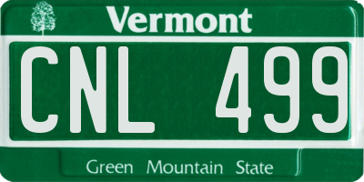 VT license plate CNL499