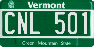 VT license plate CNL501