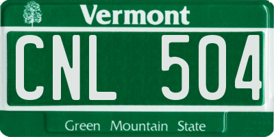VT license plate CNL504