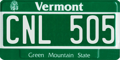 VT license plate CNL505