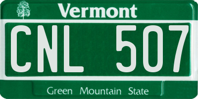 VT license plate CNL507