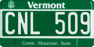 VT license plate CNL509