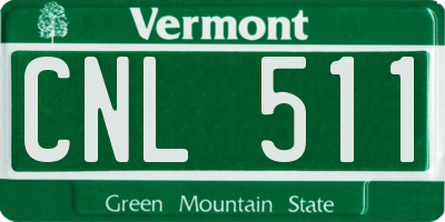 VT license plate CNL511