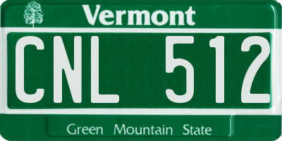 VT license plate CNL512