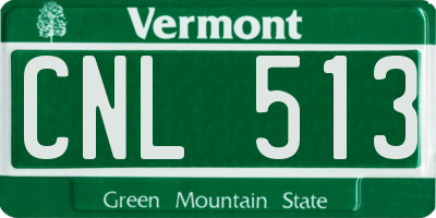 VT license plate CNL513