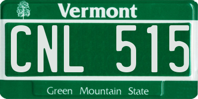 VT license plate CNL515