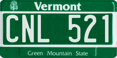 VT license plate CNL521