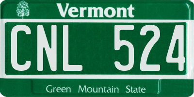 VT license plate CNL524