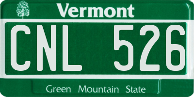VT license plate CNL526