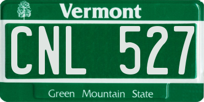 VT license plate CNL527