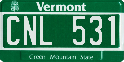 VT license plate CNL531