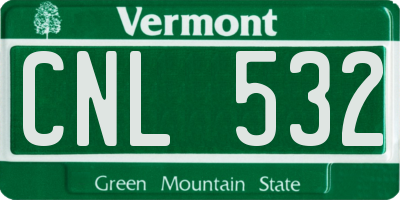 VT license plate CNL532