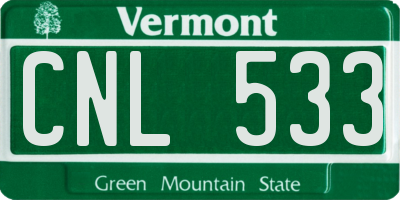 VT license plate CNL533