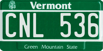VT license plate CNL536