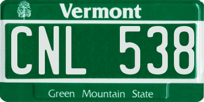 VT license plate CNL538