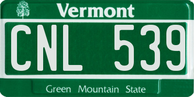VT license plate CNL539