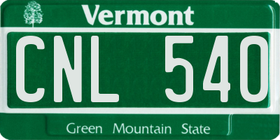 VT license plate CNL540