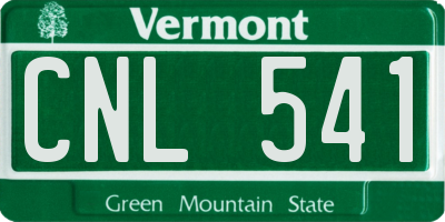 VT license plate CNL541