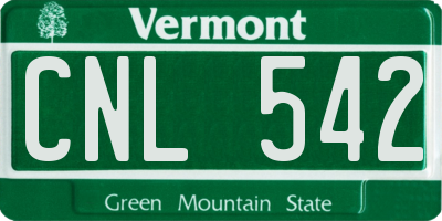 VT license plate CNL542
