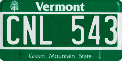 VT license plate CNL543