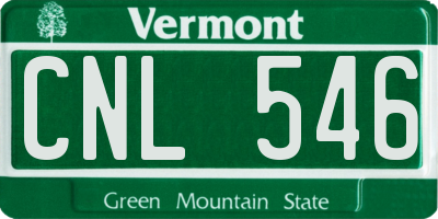 VT license plate CNL546