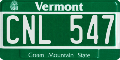 VT license plate CNL547