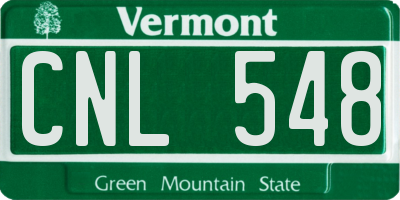 VT license plate CNL548