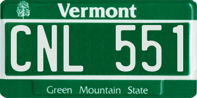 VT license plate CNL551