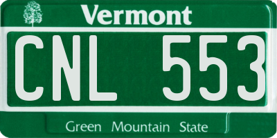 VT license plate CNL553