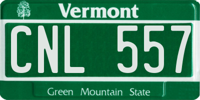 VT license plate CNL557