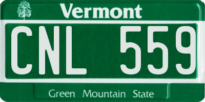 VT license plate CNL559